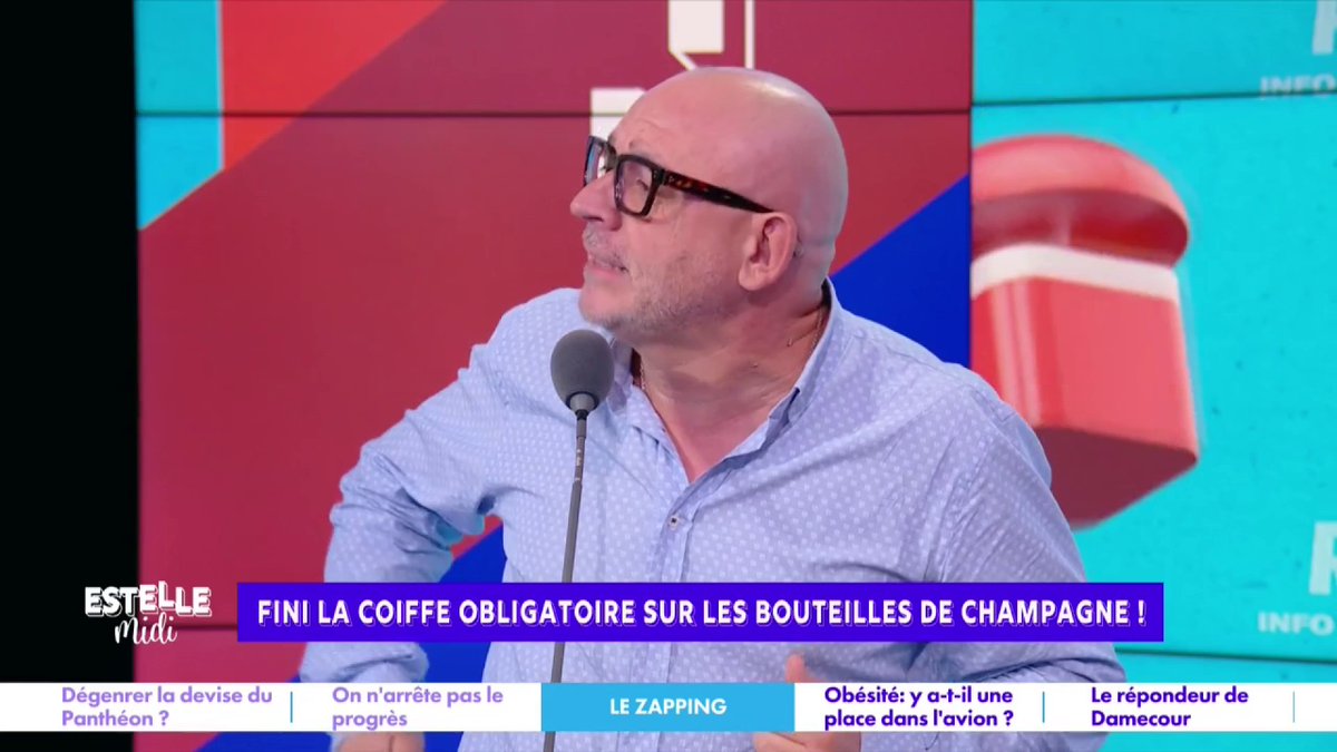 🍾 Fini la coiffe sur les bouteilles de champagne 🎙️ frédéric hermel🇫🇷 : "Je n'en peux plus ! Ils vont tout nous enlever ! C'est notre identité... Quand j'achète une bouteille de champagne, je veux enlever la petite coiffe ! Ça commence par ça et on enlève tout !" #EstelleMidi
