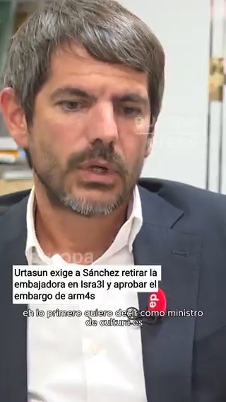 Urtasun exige a Sánchez retirar ya a la embajadora en Israel y aprobar en septiembre el embargo de armas y apoya a los artistas que "denuncian el genocidio de Israel": "En muchos países, por manifestarse a favor de Palestina son perseguidos"