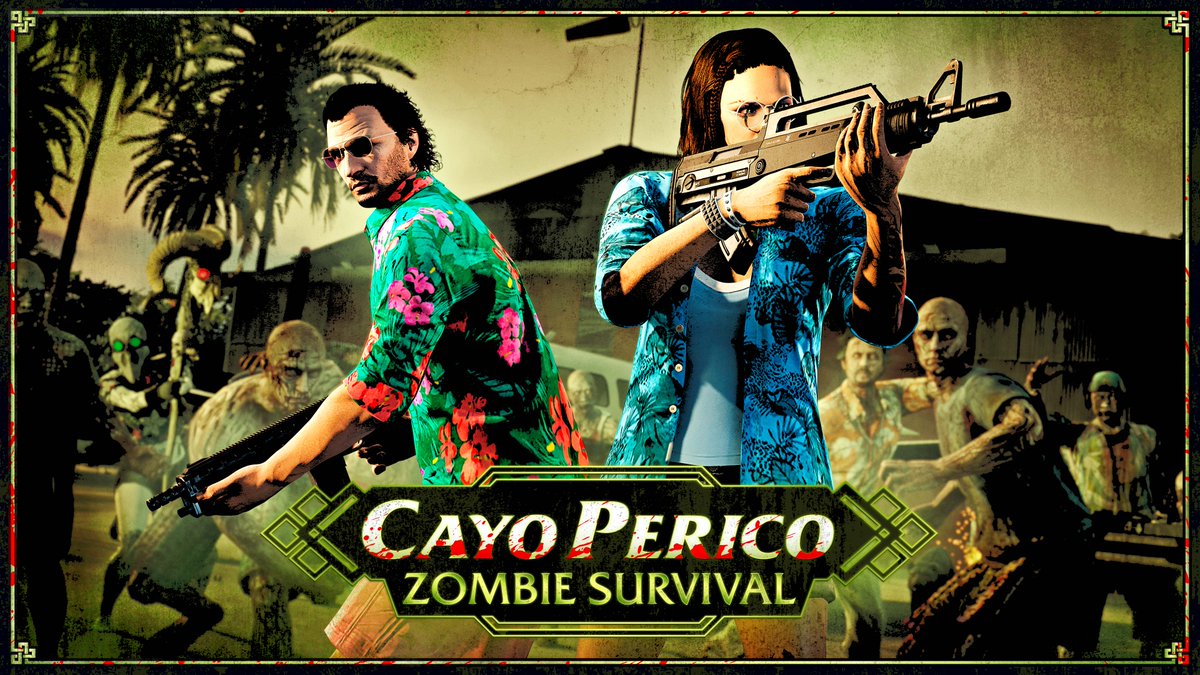 Cut through waves of undead in GTA Online's new Cayo Perico Survival for 2X Rewards (4X for GTA+ Members). Fight these hordes and make your way to the airstrip — then pray your evacuation plane doesn’t take too long. Welcome to the tourist trap: