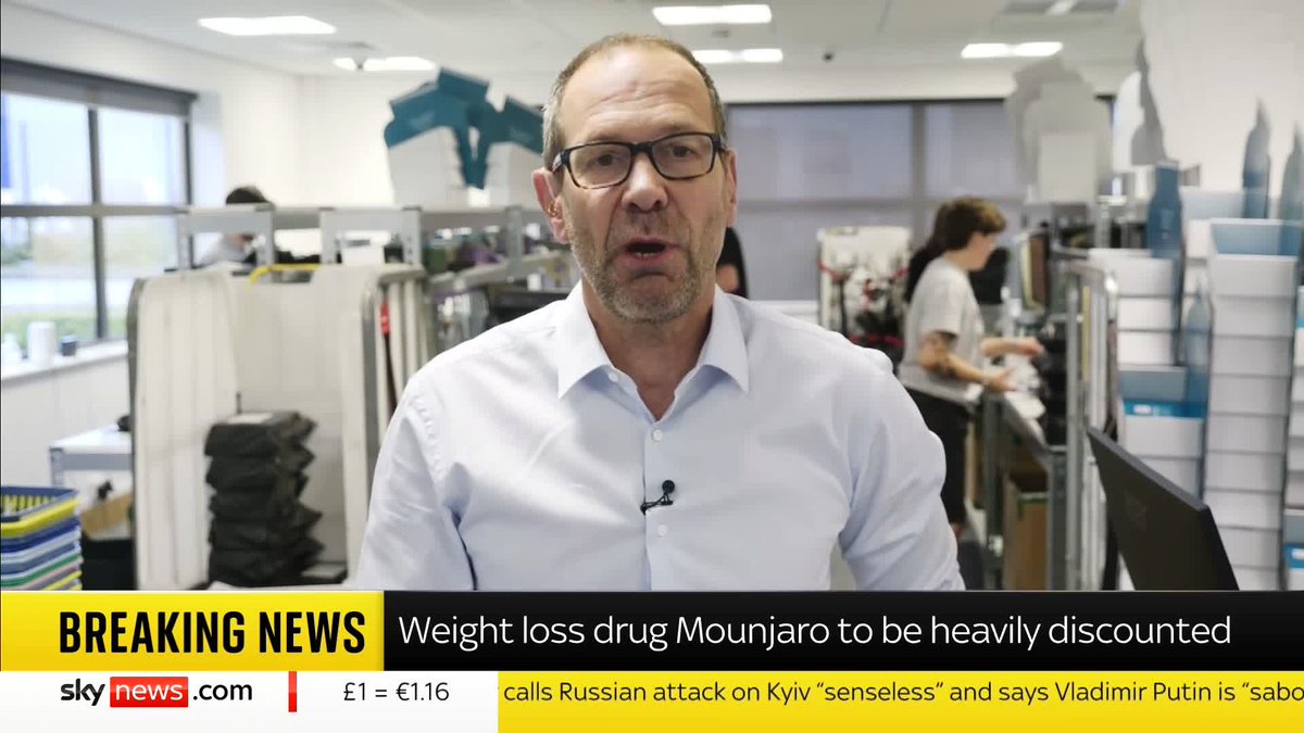 BREAKING: The weight loss drug Mounjaro will be heavily discounted from 1 September. The official list price will still rise, but the change will take some sting out of the sharp hike in the drug's cost. Thomas Moore reports ⬇ 📺 Sky 501