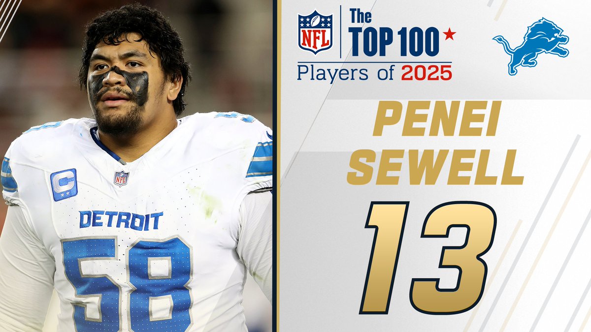 NFL Top 100 Players of 2025: Detroit Lions OT Penei Sewell joins the list at No. 13! NFL Films