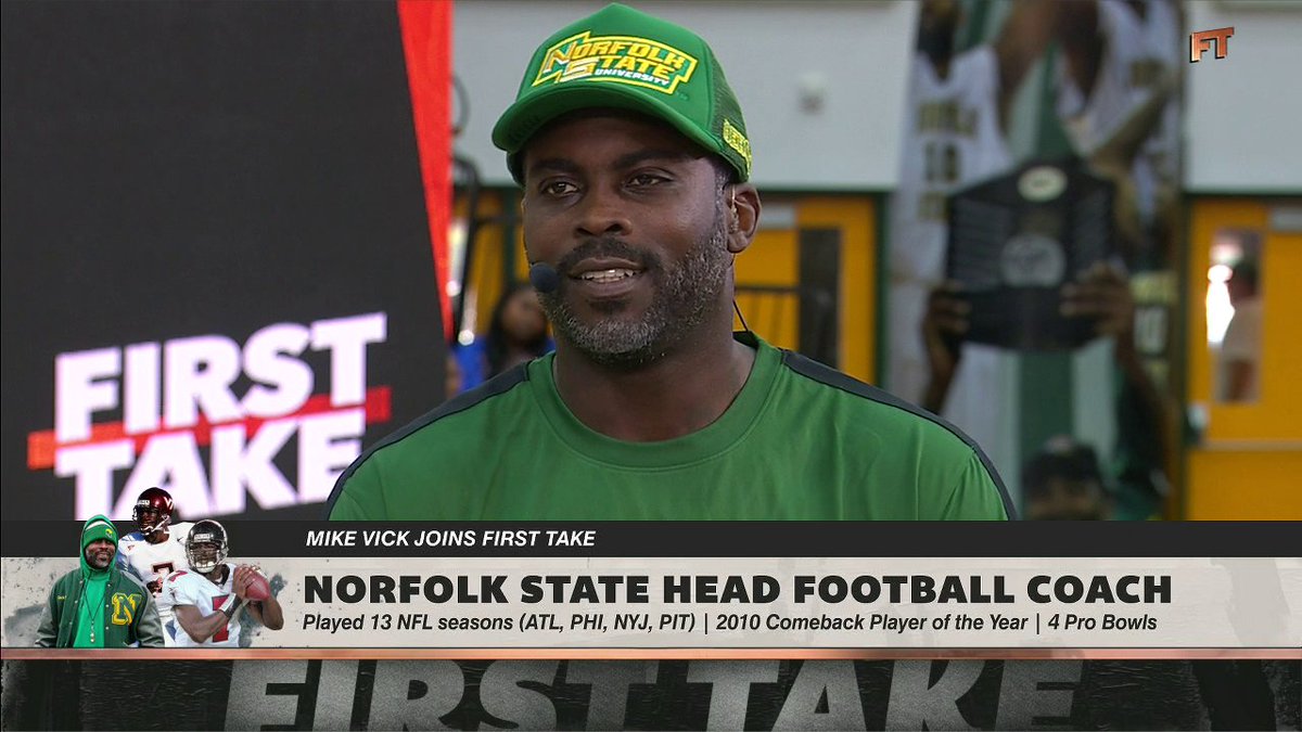 "To help these young men ... understand what greatness looks like, understand what success looks like, understanding what being men of character looks like, that means more to me than anything." —Michael Vick on coaching at an HBCU 💪