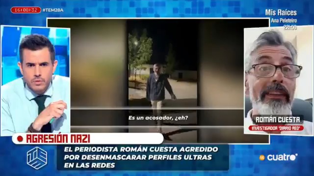 Intervención completa de Román Cuesta en Todo es Mentira. Todo mi apoyo a Romàn🔻 que fue asaltado por un grupo de 4 fascistas para agredirlo en la puerta de su casa cuando iba con su pareja a tomar un café.