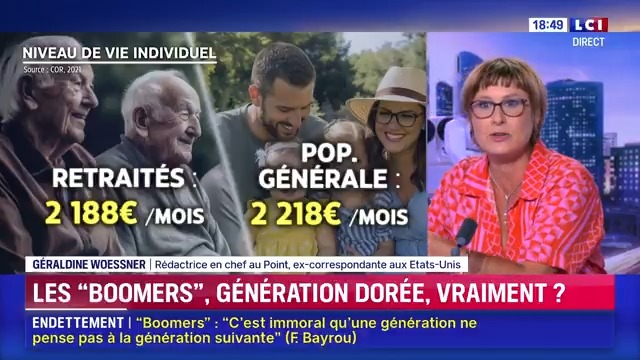 ▶️️️#France - Qui sont les “Boomers” ciblés par F. Bayrou ? : “La question qui aujourd’hui se pose c’est est ce qu’on va tolérer de faire porter tout les efforts sur les actifs ?” Géraldine Woessner #24hPujadas #LCI #La15 ⤵️