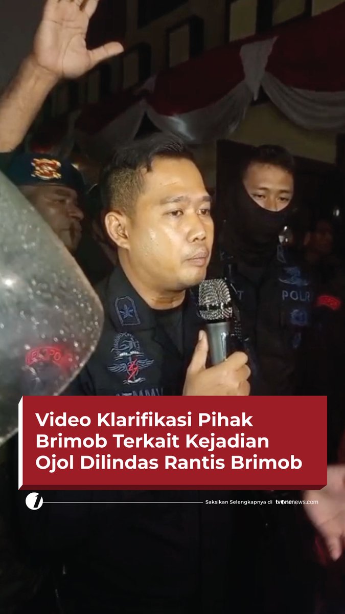 Beredar viral di media sosial video rekaman yang menampilkan Klarifikasi dari pihak Brimob mengenai kejadian Ojol yang dilindas oleh kendaraan taktis (rantis) Brimob pada Kamis, (28/8/2025). #HardNews_Demonstrasi #FlashOne #CariBeritaditvOne #DPRRI #MakoBrimob #FO04 #Brimob