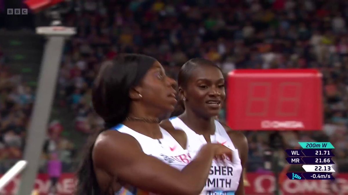 Dina Asher-Smith finishes second in the 200m, clocking 22.18 seconds. #DiamondLeague