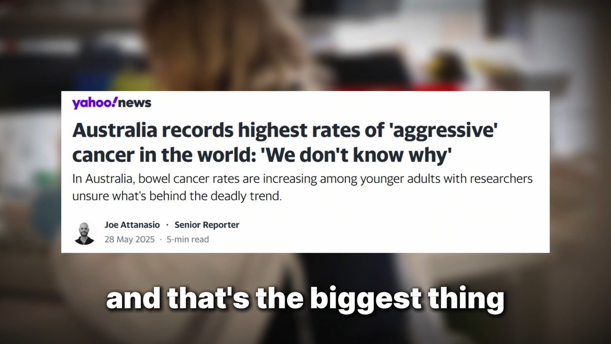Australians in their 30s and 40s are experiencing unprecedented and in some cases world-leading rates of 10 different types of cancer, and scientists are desperate to understand why. Well, not desperate enough to look at that *one thing*... Full report: