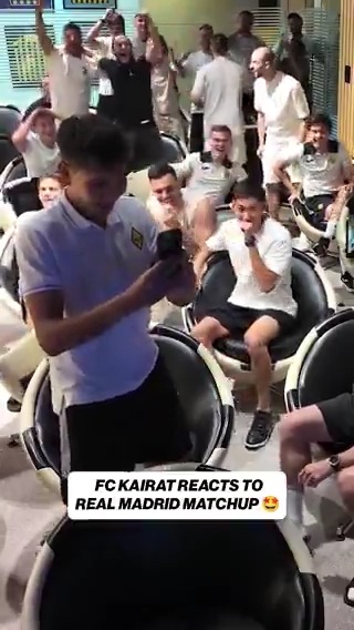 Kazakhstani club FC Kairat was thrilled to find out they will be playing juggernaut Real Madrid at home in the UEFA Champions League ‼️ This is their first time qualifying for the competition, and they are only the second Kazakh team ever to do so 🇰🇿 🎥: FC Kairat