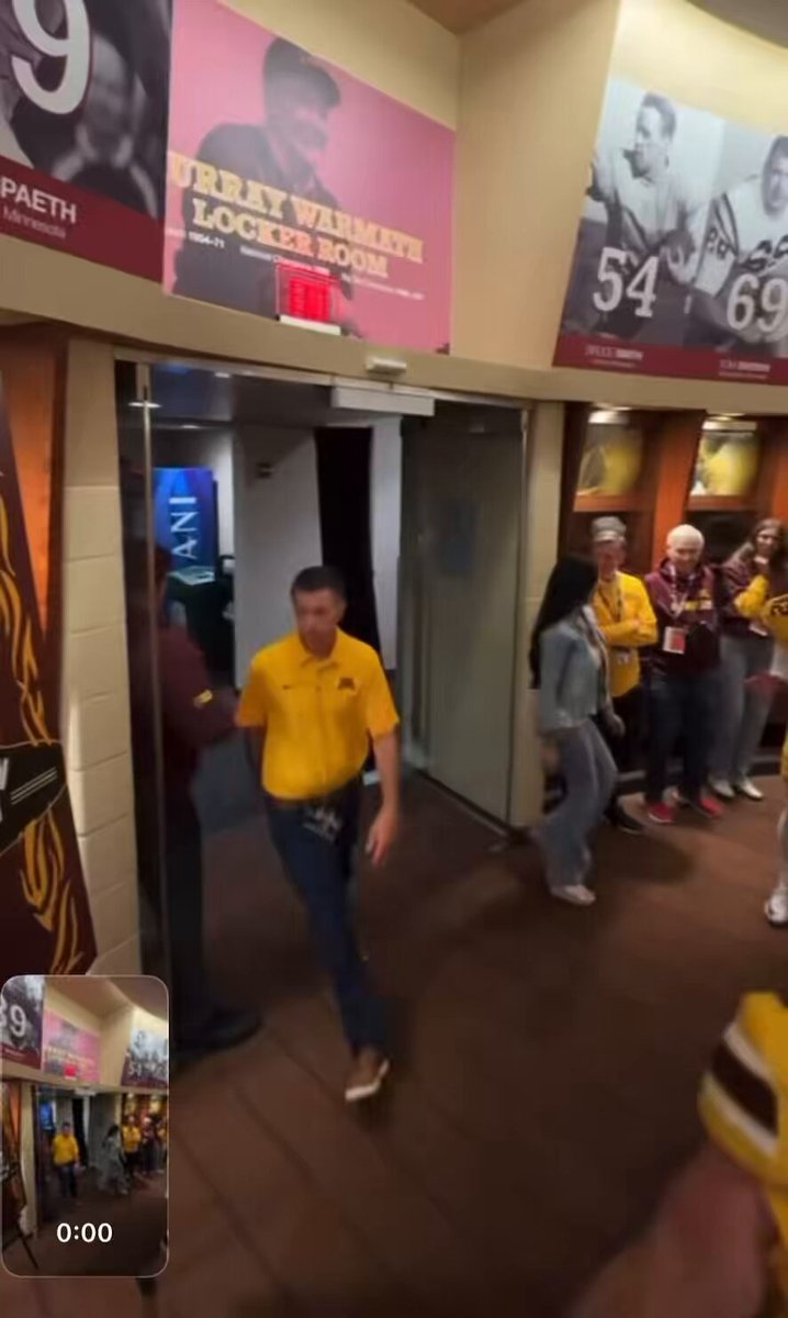 P.J. Fleck being tossed around like a rag doll in the locker room!!! 📸: Minnesota Football