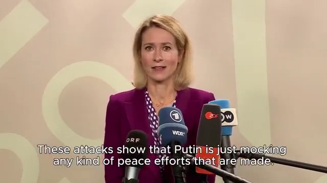 Putin is mocking any kind of peace efforts. The only thing he understands is pressure. This is what we have to do. My doorstep ahead of the informal meetings of EU Defence and Foreign Ministers ↓