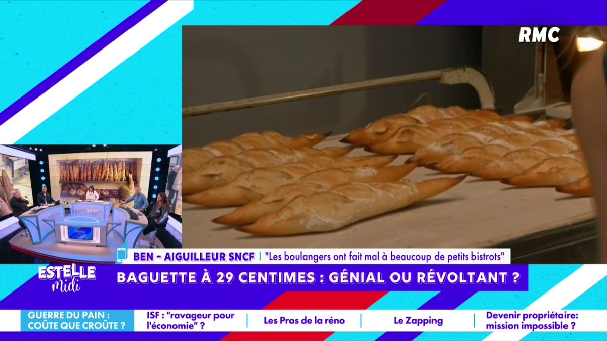🥖 Baguette à 29 centimes 📞 Ben : "Les boulangers font de la pizza, ils font de tout... Ils sont bien gentils mais les boulangers ne sont pas à plaindre ! Ils mangent à tous les râteliers ! Ils piquent le boulot de tous les commerces alentours !" #EstelleMidi