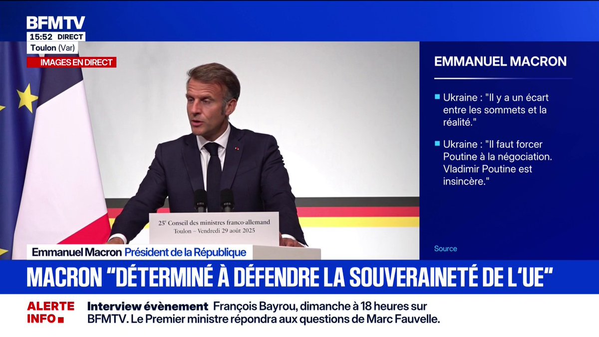 Économie: "Nous sommes déterminés à défendre [...] la souveraineté numérique de notre Europe", déclare Emmanuel Macron