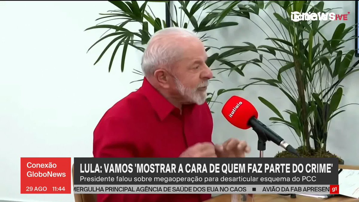 Lula diz que vai “mostrar a cara” de quem está no crime organizado. O presidente referiu à megaoperação que ocorreu com o objetivo de desarticular esquema criminoso bilionário no setor de combustíveis, comandado pelo PCC. #ConexãoGloboNews ➡ Assista à #GloboNews:
