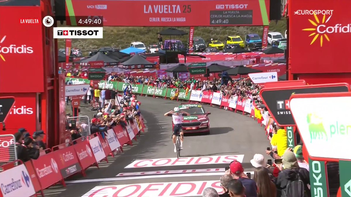 AYUSO 𝑵𝑶 𝑹𝑬𝑩𝑳𝑨 🇪🇸 Levantándose a lo campeón. Atacando de salida. Callando bocas. Juan Ayuso se saca la espina un día después y gana en Cerler con una heroica actuación. 📺🚴‍♂️ Lo has visto en Eurosport.es y HBO Max España. #LaVuelta25