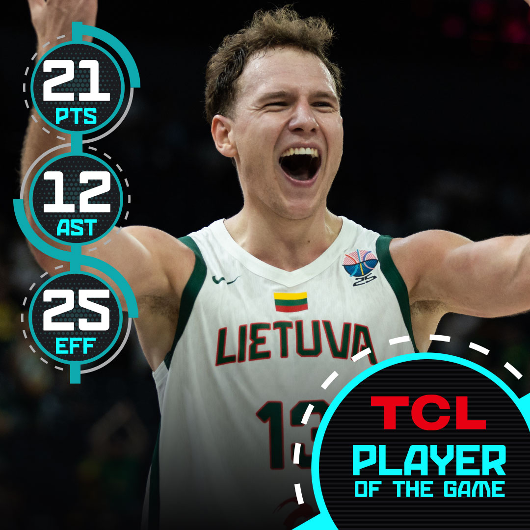 📊 21 PTS I 12 AST I 25 EFF Floor general Rokas Jokubaitis put on a show in Tampere to guide Lithuania to a second W! #EuroBasket
