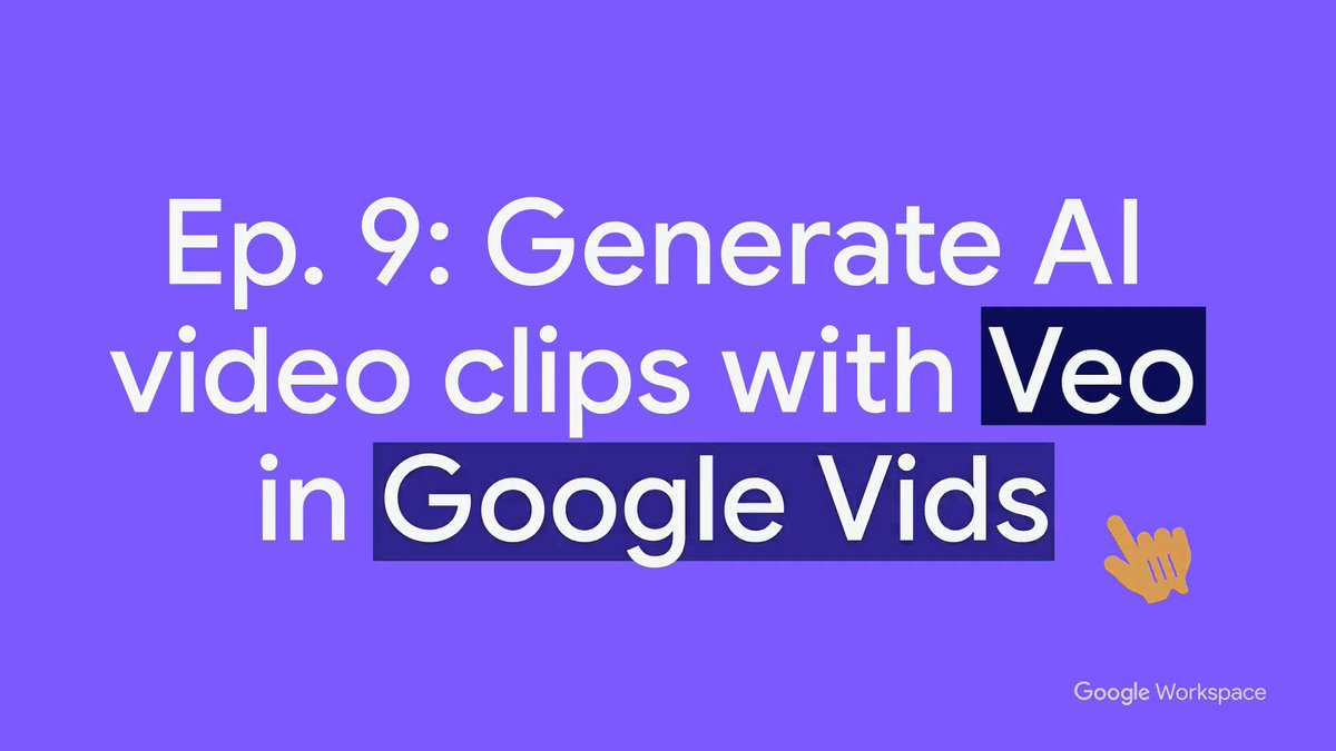Create custom footage from a prompt using Google Vids with Veo 3. In this tutorial, we’ll walk you through creating 8-second AI video clips with sound, plus tips for writing effective and detailed prompts. Watch now. →
