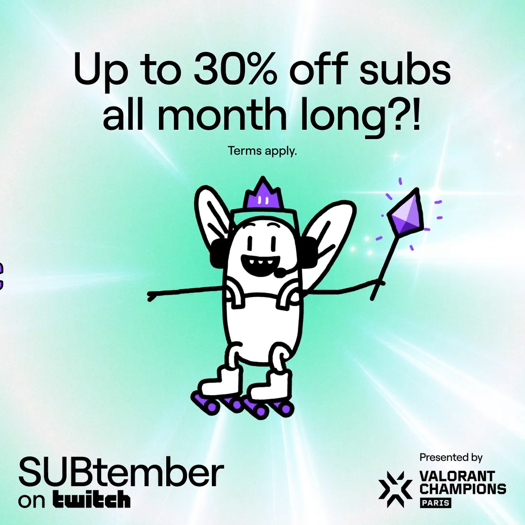 SUBtember is HERE! All month long you can get 25% off 1-month subs, 25% off 3-month subs, and 30% off 6-months subs. And keep your 👀 out for other magical surprises, too. Terms apply.