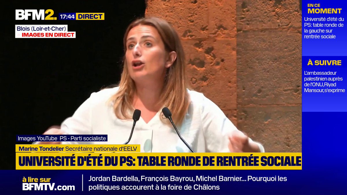 "Ce n'est pas l'Assemblée qui doit changer, c'est le gouvernement (…) Puis la responsabilité sur Emmanuel Macron de nommer un Premier ministre (…) c'est son problème", appelle Marine Tondelier, le secrétaire nationale d'EELV #BFM2
