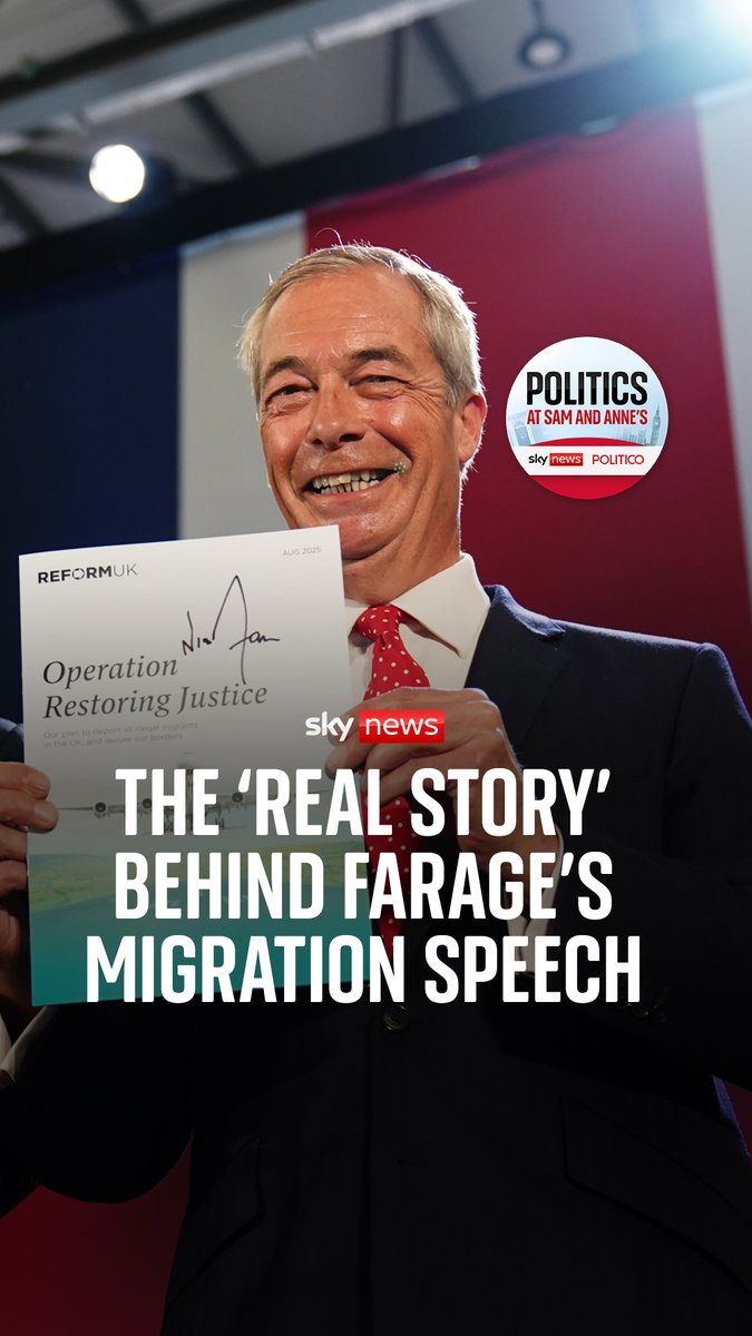 🗣️ 'He was eating Kemi Badenoch's homework!' Reform announced their migration plans this week, but was Nigel Farage stealing Badenoch's thunder? Sam Coates Sky and anne mcelvoy discuss if there are tough months ahead for the Tory party. Listen 👉