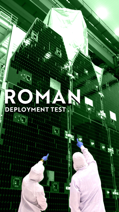 We're going up, up, up, it's our moment! 🎶 NASA's Roman Telescope has passed its deployment test at NASAGoddard. The test ensures Roman's solar panels and deployable aperture cover will unfold as planned in space. Learn more: