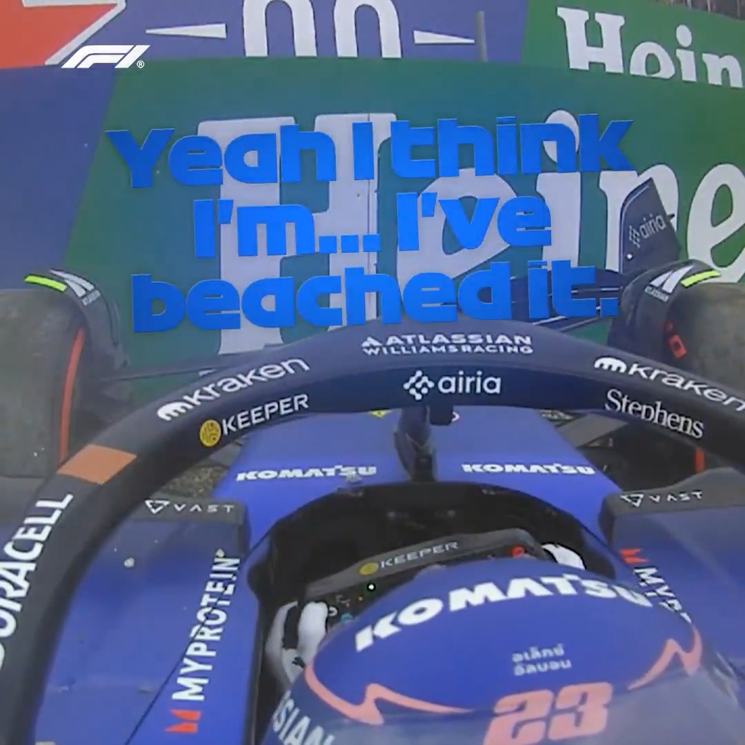 Alex Albon bumps the barriers and then gets beached 😖 It was a busy FP2! Catch up with all the key moments ⤵️ #F1 #DutchGP
