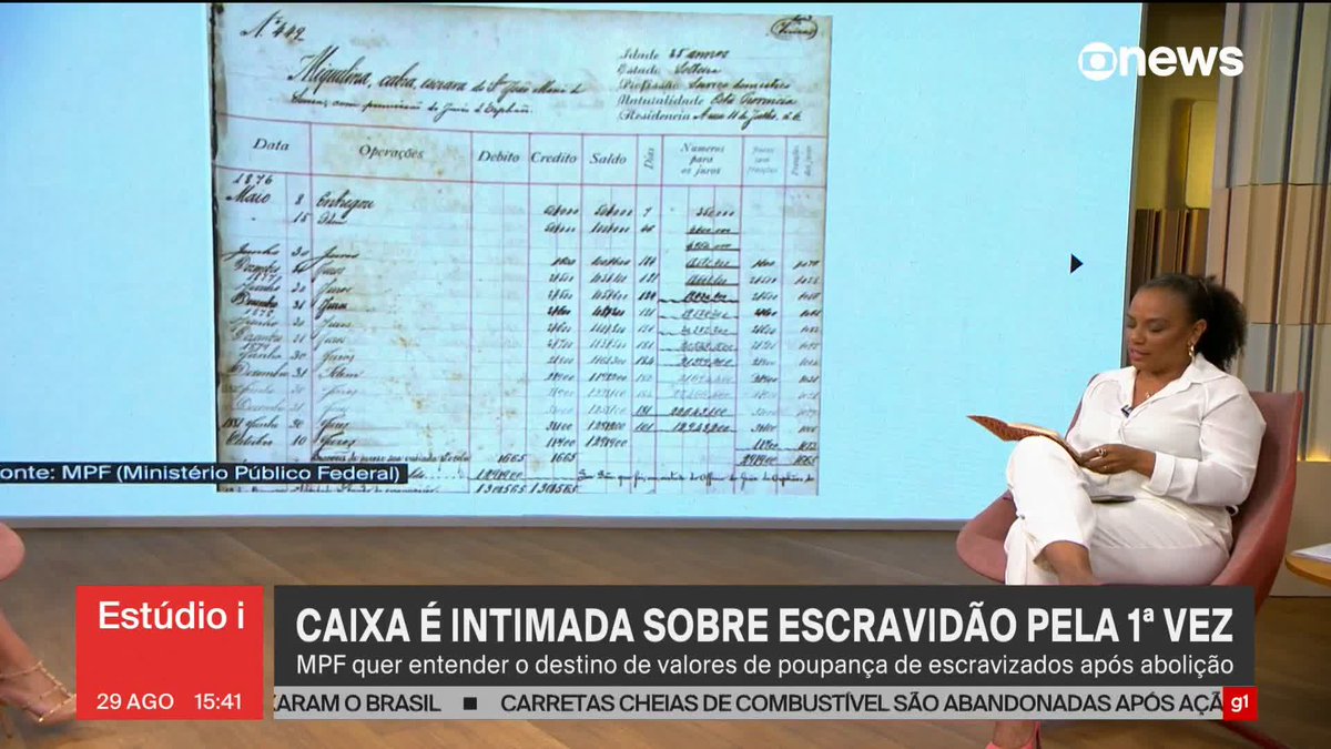 Caixa é intimada sobre escravidão pela primeira vez. O MPF quer entender o destino de valores de poupança de escravizados após abolição. A apuração é da produtora Lívia Bonard, do #Estúdioi. ➡ Assista à #GloboNews:
