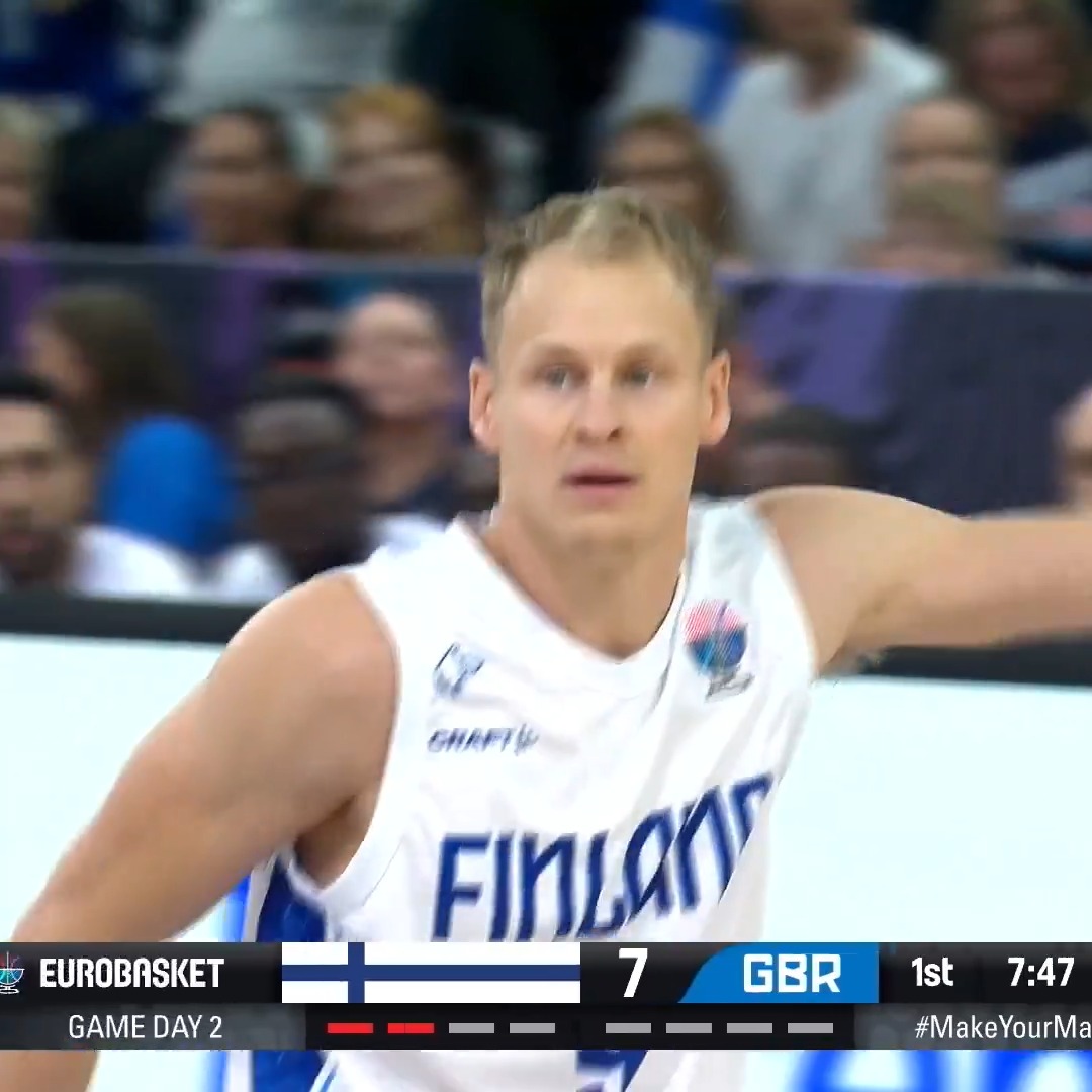 A sus 34 años, Sasu Salin acaba de igualar su récord de triples anotados en competición internacional: 7/9. Lo consiguió una vez en el Eurobasket U20B y en el las ventanas del Mundial en 2022.