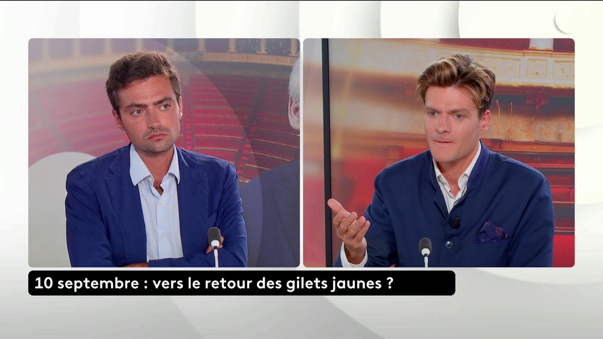🗣️ 10 Septembre : "Je trouve ça paradoxal de bloquer une France qui est déjà bloquée politiquement", signale Nathan Devers. 🗣️ "Vous vous placez dans une perspective trop institutionnelle", objecte Paul Melun. #LePourEtLeContre