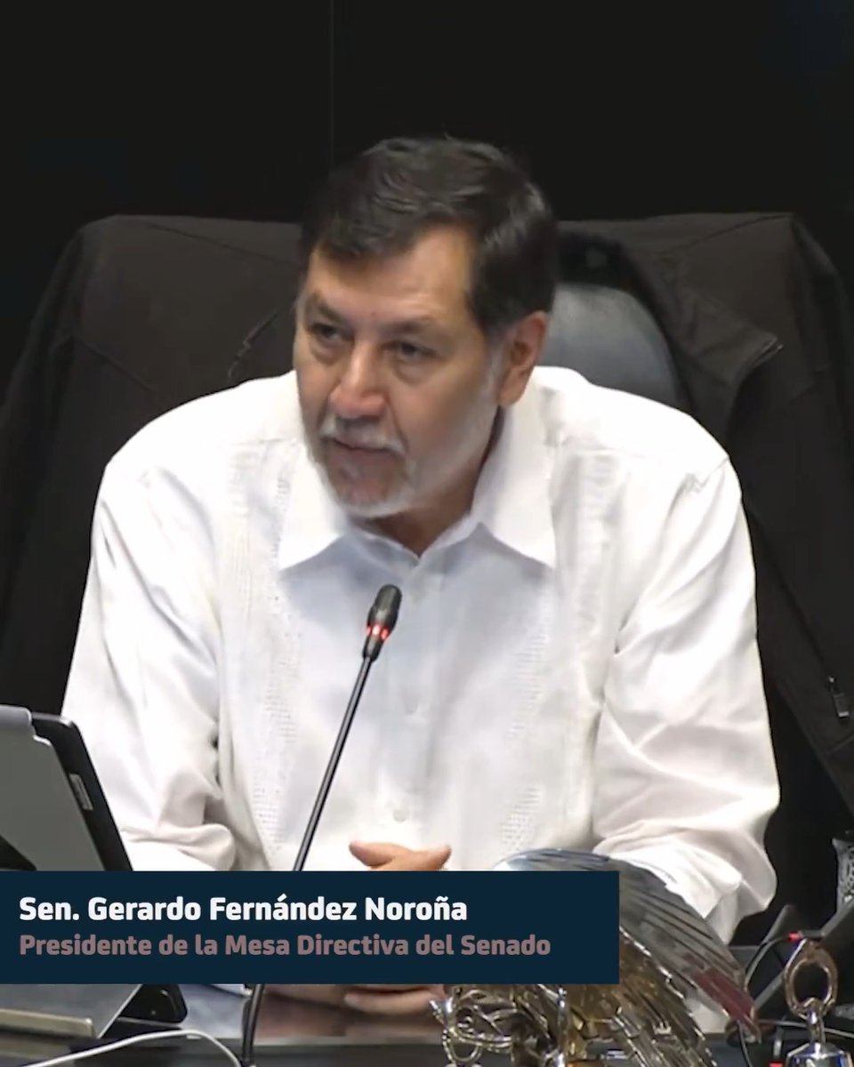 ▶️ El presidente de la Mesa Directiva, Fernández Noroña, agradece a todos los Grupos Parlamentarios por la oportunidad de servir a la patria desde la presidencia de la Cámara de Senadores y por el intenso trabajo legislativo.