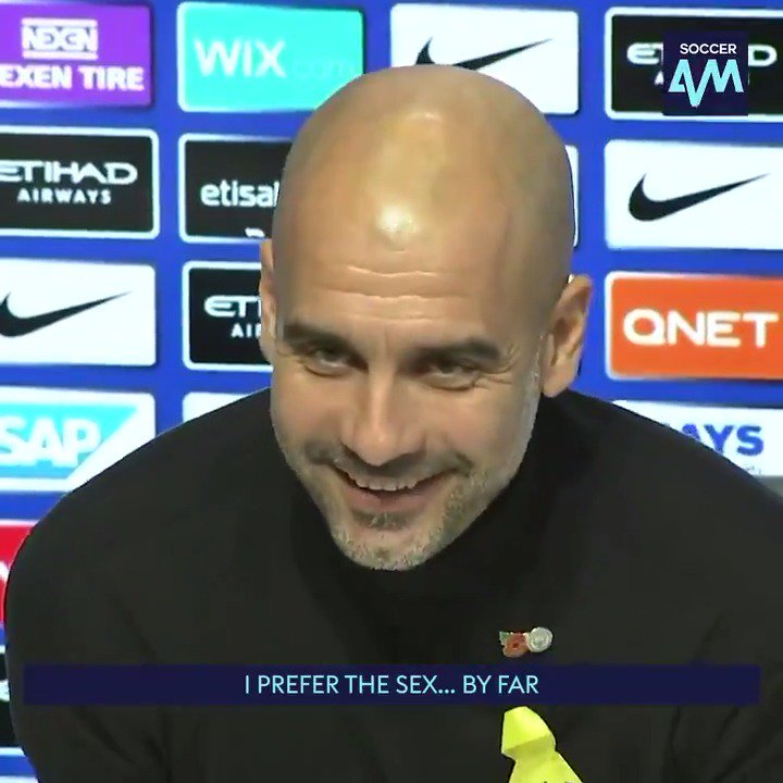🗣 | Reporter: “Dani Alves has said you are his best ever coach and you are ‘better than sex’ - your thoughts?” 🗣 | Pep: “I prefer the sex…by far!” 🤣💀