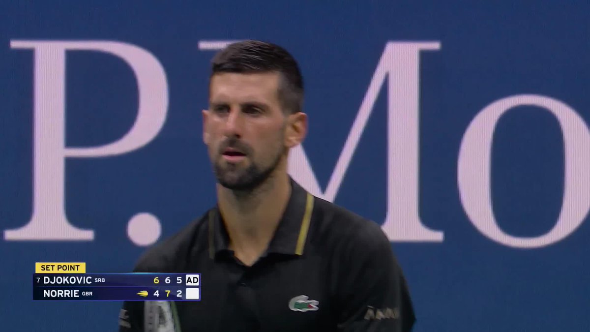 A big forehand from Novak gives him set three! He'll look to close it out against Cameron Norrie in four.