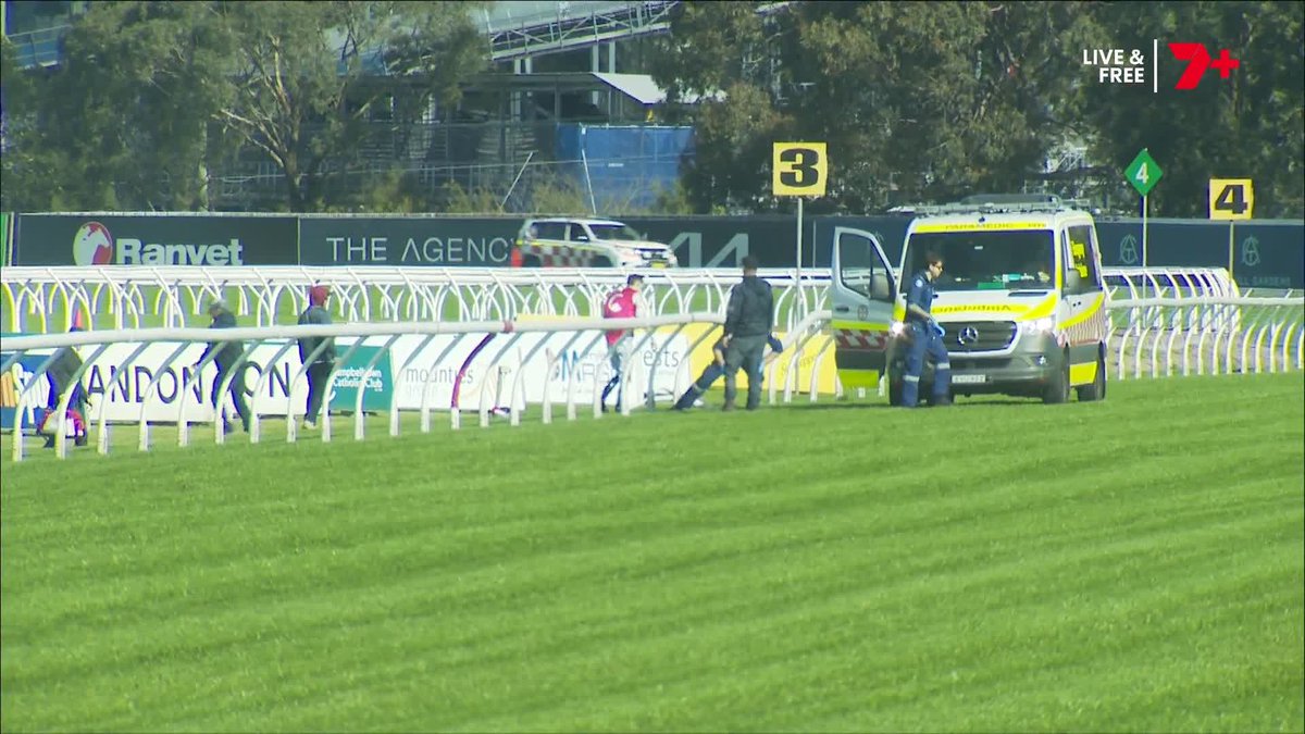 Dylan Gibbons up and walking after a fall at Rosehill 🙏 We will update on the condition of his mount Tyreek as soon as news comes to hand.