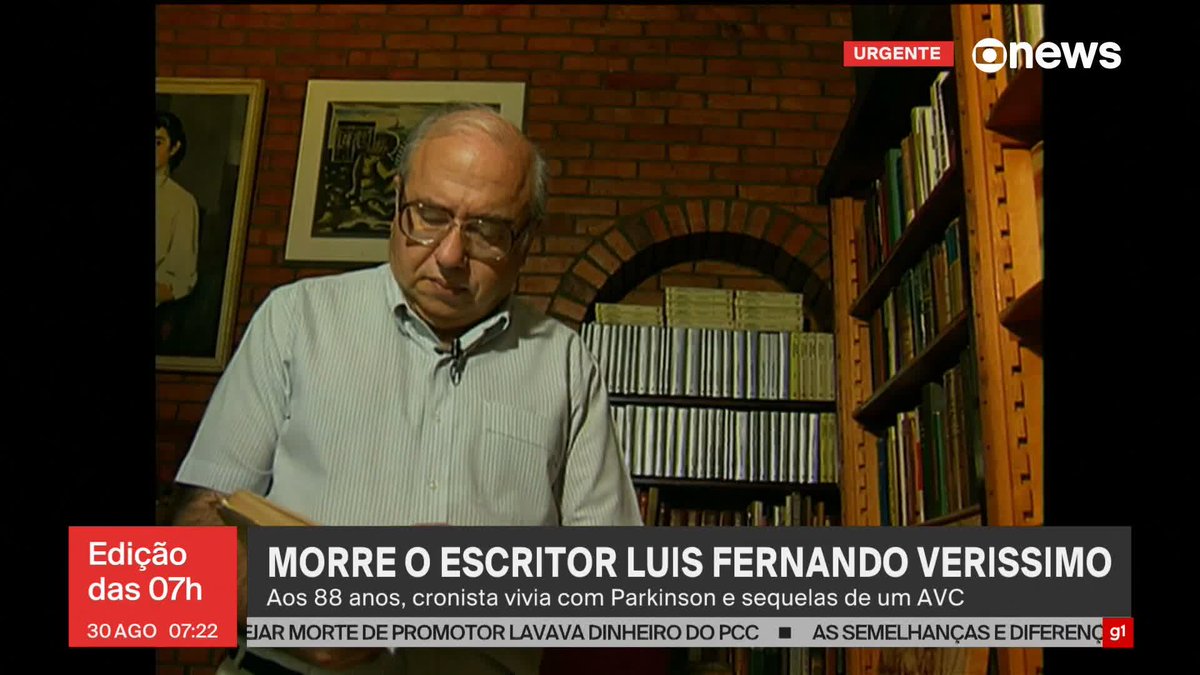 "As melhores coisas do mundo são pudim de laranja, gol do Internacional e neta", disse Luis Fernando Verissimo. Escritor morreu neste sábado (30), aos 88 anos. ➡️ Assista à #GloboNews: