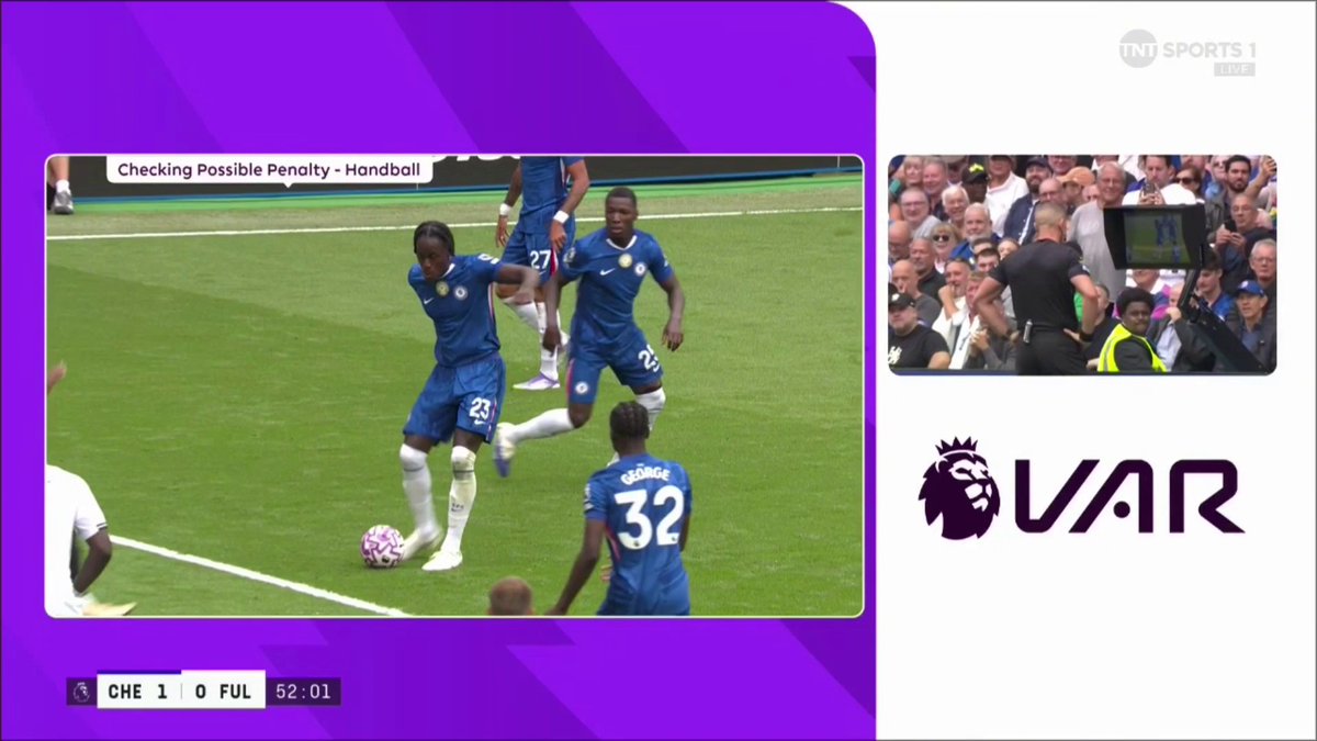 There's more VAR controversy as the ball strikes Joao Pedro's hand just moments before a handball is given against Ryan Sessegnon. Chelsea went on to score from the penalty spot ⚽ 📺 TNT Sports & discovery+ UK
