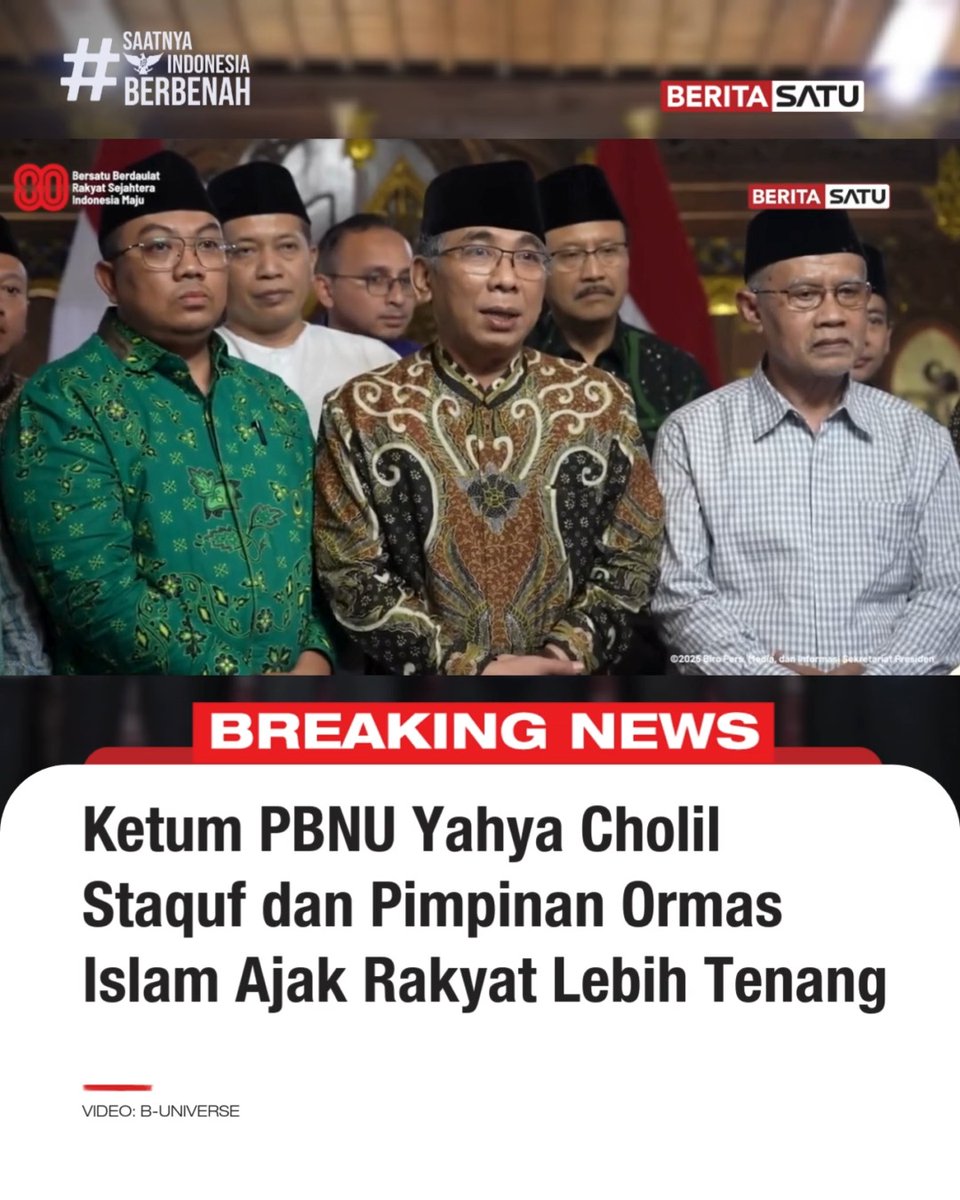 Presiden Prabowo Subianto mengundang 16 ormas Islam ke kediamannya di Hambalang, Bogor, pada Sabtu (30/8/2025). Pertemuan tersebut dihadiri oleh sejumlah organisasi besar seperti Muhammadiyah, NU, DDII, Hidayatullah, Al Irsyad, Persis, MUI, hingga KB PII. Selalu update di Youtube BeritaSatu, dan BeritaSatu TV! #OrmasIslam #SaatnyaIndonesiaBerbenah #BeritaSatu