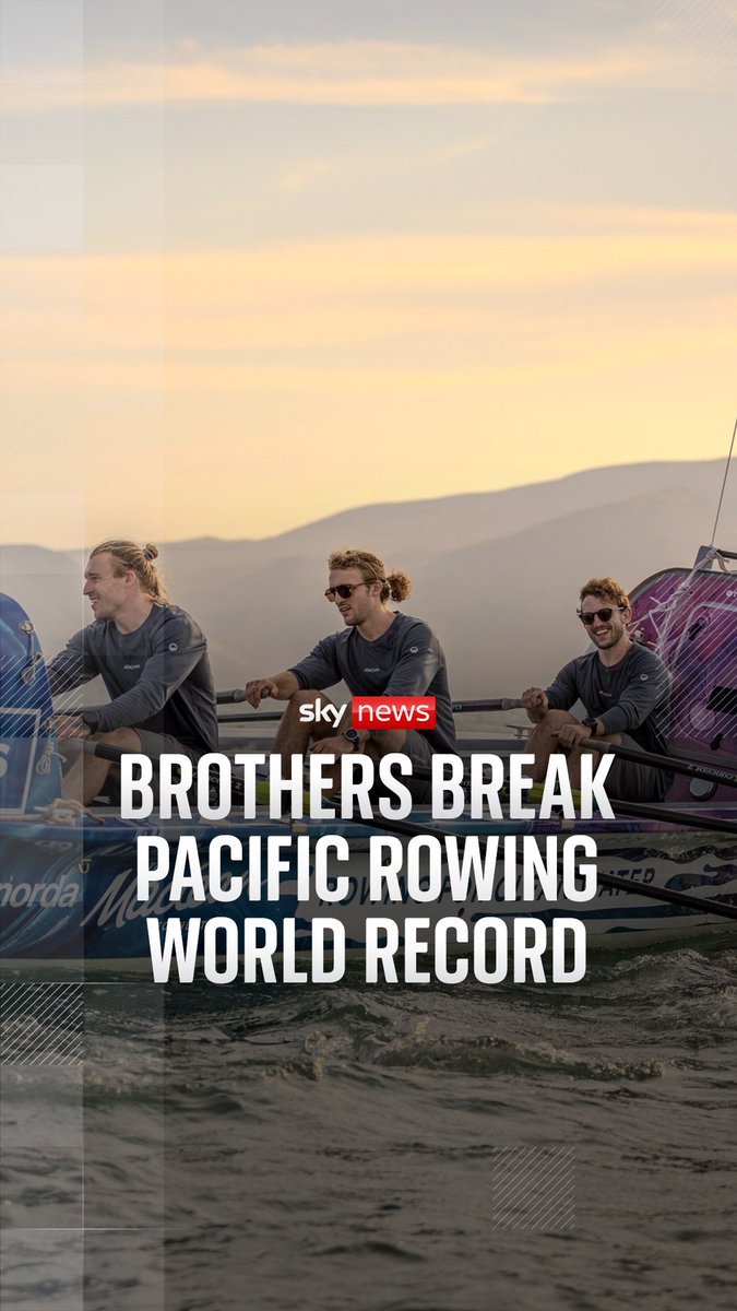 Ewan, Jamie, and Lachlan Maclean, from Edinburgh, completed the 9,000 mile row from Peru to Australia in 139 days, nearly five months after setting off on 12 April. Read more 🔗