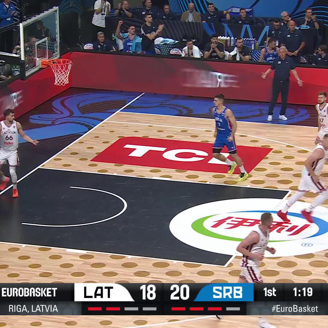 Floater masterclass. 12 PTS in 9 MINS already for the Joker 🔥 #EuroBasket