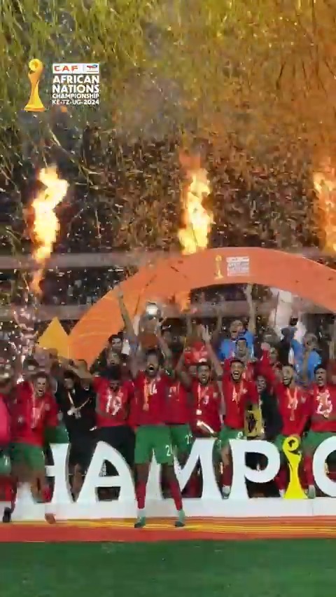 CHAMPIONS! 🏆 Say it louder for the Atlas Lions! 🇲🇦 #TotalEnergiesCHAN2024