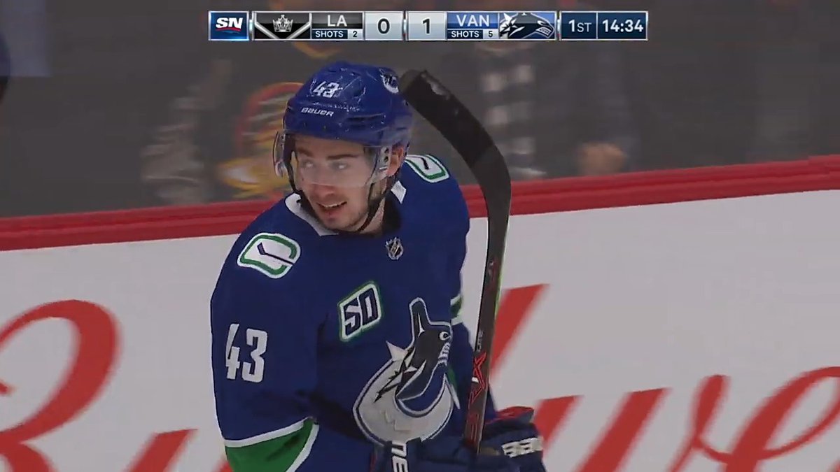 Random Canucks Goal Of The Day October 9th, 2019. Quinn Hughes scores his first NHL goal 🚨 🎥: Sportsnet