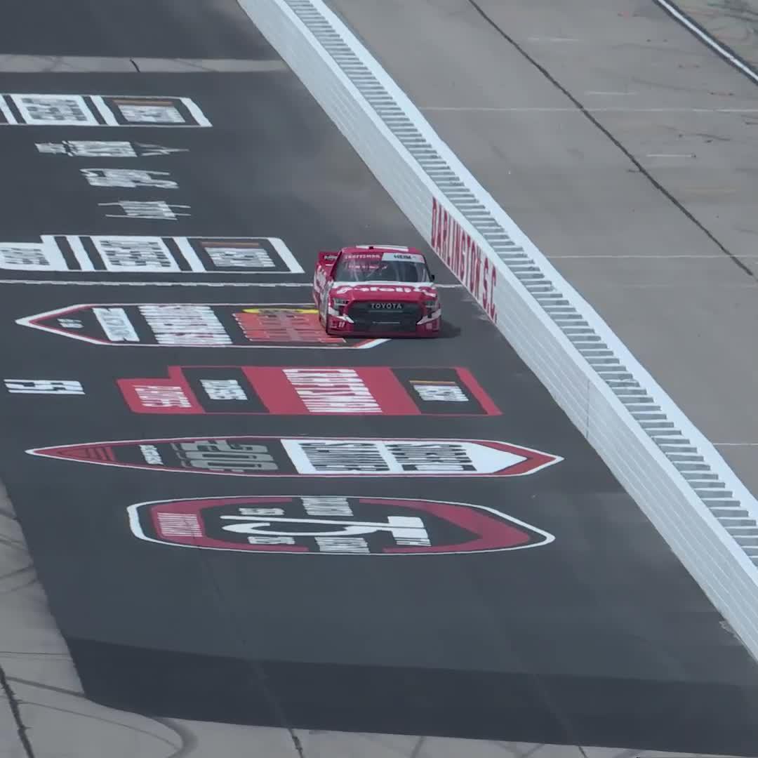 Can someone check the time, please!?!? Corey Heim takes the trophy at Darlington Raceway!