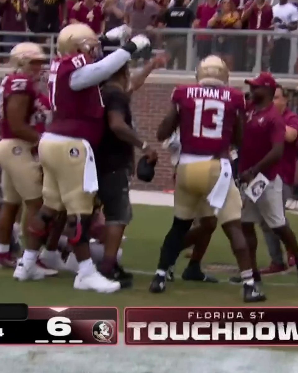 40-yard pass ➡️ 9-yard TD run Tommy Castellanos gets Florida State on the board 😤 FSU Football