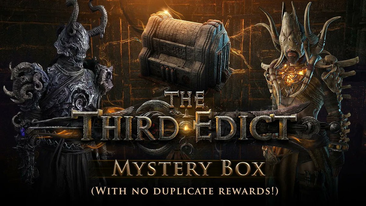 We’ve just released the Third Edict Mystery Box, a new mystery box without duplicate microtransactions! Many of these microtransactions have a varying number of thematic variations. Check out the contents of the box below!
