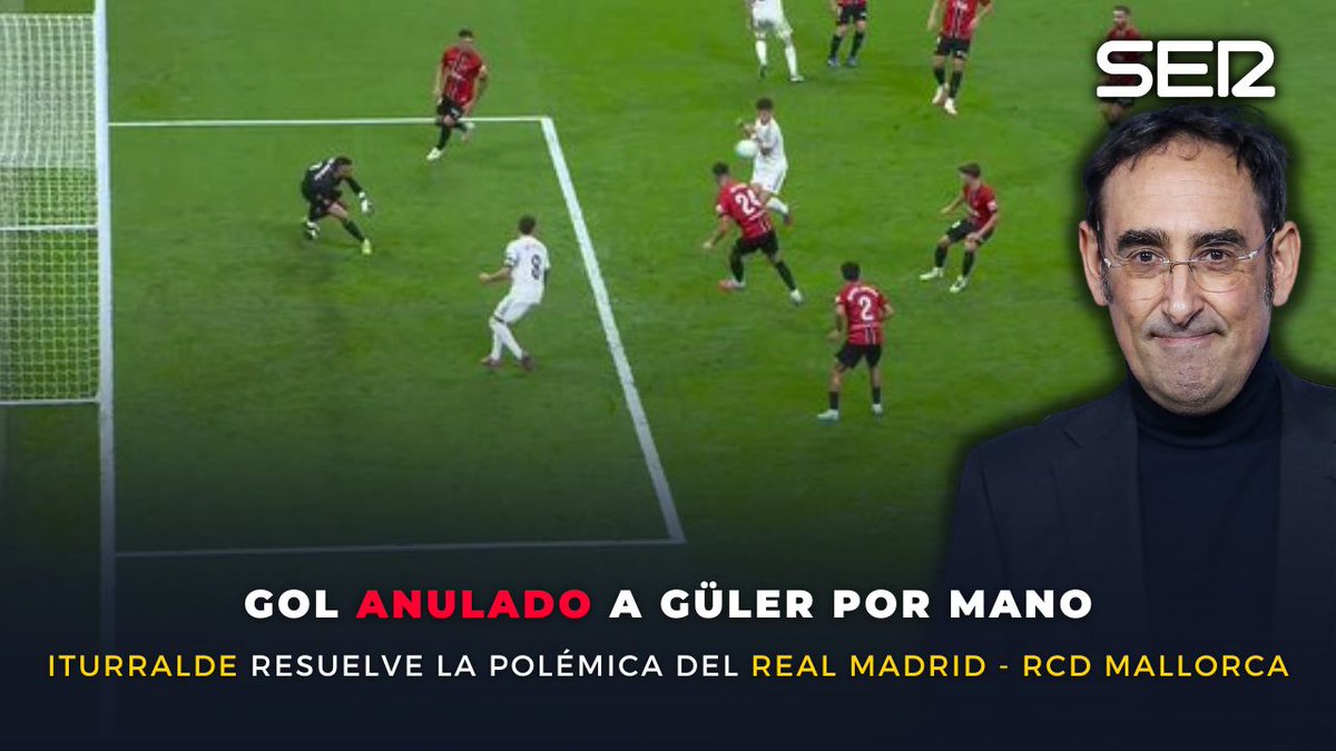 ‼️🗣️ HABLA Eduardo Iturralde #RealMadridRCDMallorca 👉 OTRO GOL ANULADO al Madrid esta vez por MANO de Güler previa al gol... 🤔💭 El debate es sobre la inmediatez de esa mano y por eso Sánchez Martínez va a verlo al VAR ✅ Dani Garrido: "Para mí ES GOL"
