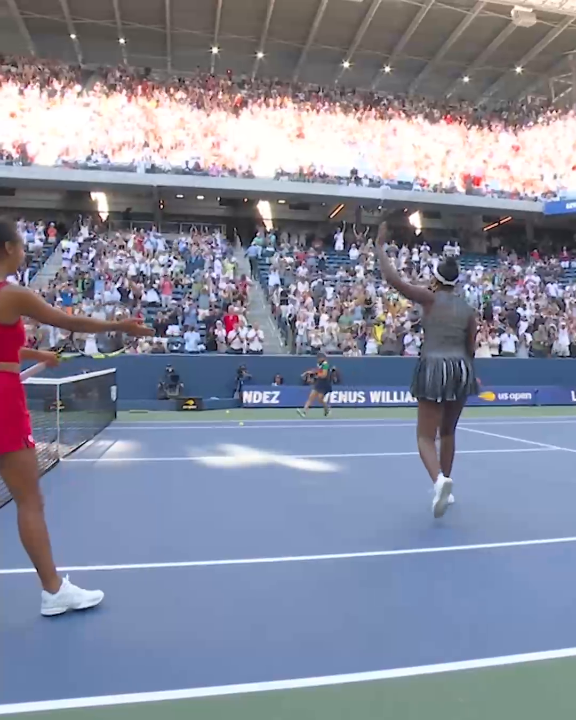 Another Venus Williams twirl ❤️ Venus Williams and Leylah Fernandez are advancing in US Open women's doubles 👏
