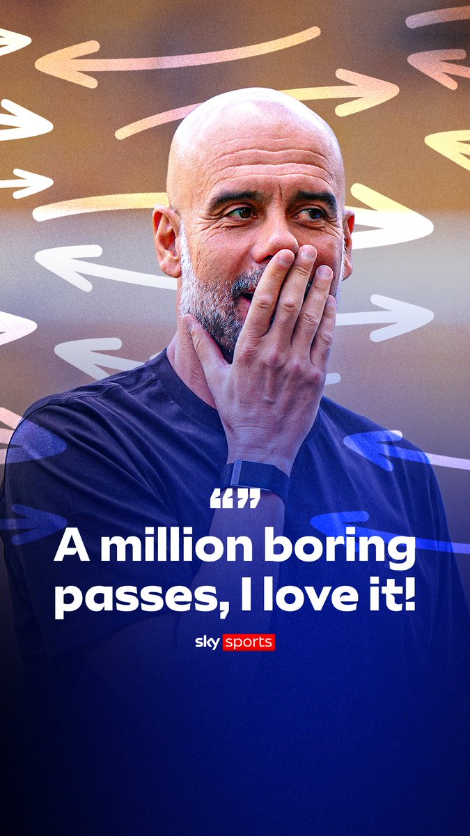 "A thousand, million boring, boring passes, I love it" 💬 Pep joking after being asked if he's changing his style of play because Man City played more forward passes against Wolves... 😅