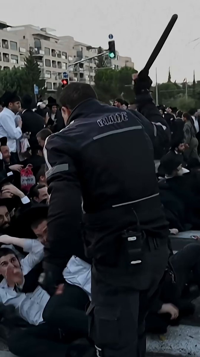 Ladies and gentelmen here I present you the police, beating the Jews in the name of the Zionism