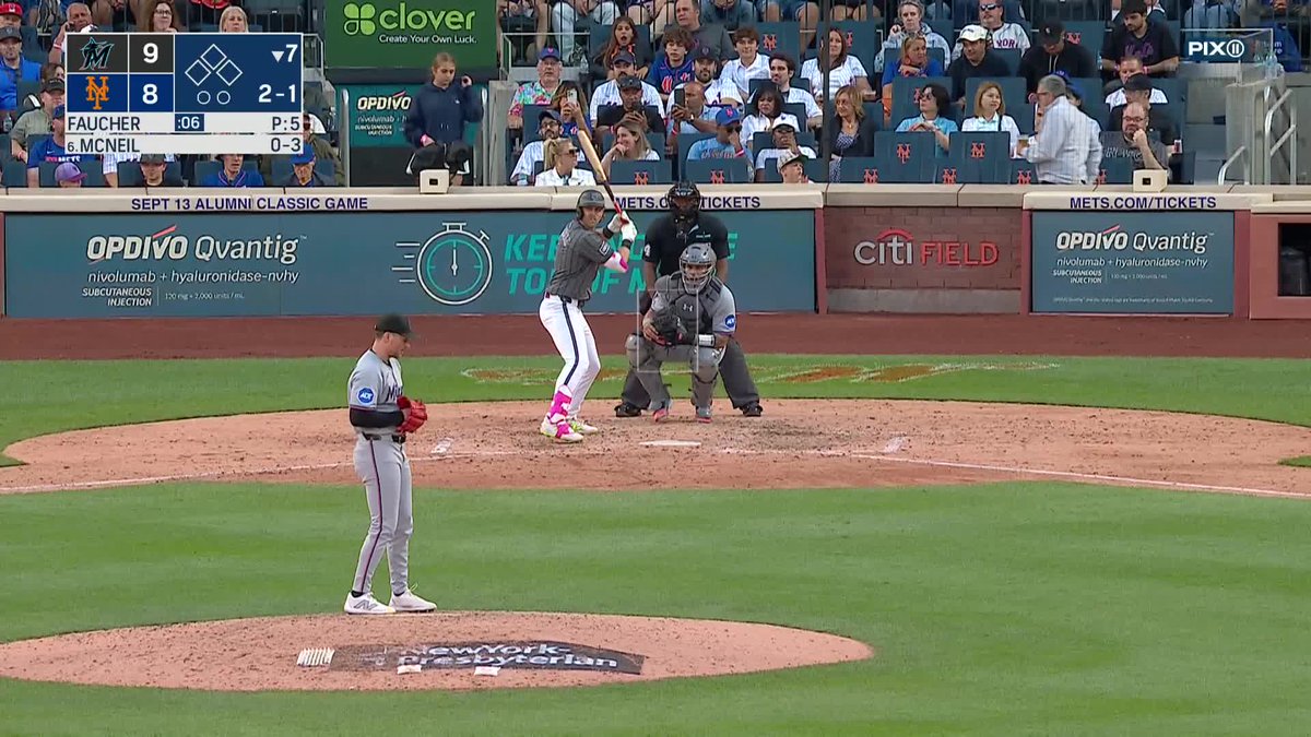 Triples makes it safe. Triples is best. Jeff McNeil with a leadoff triple!