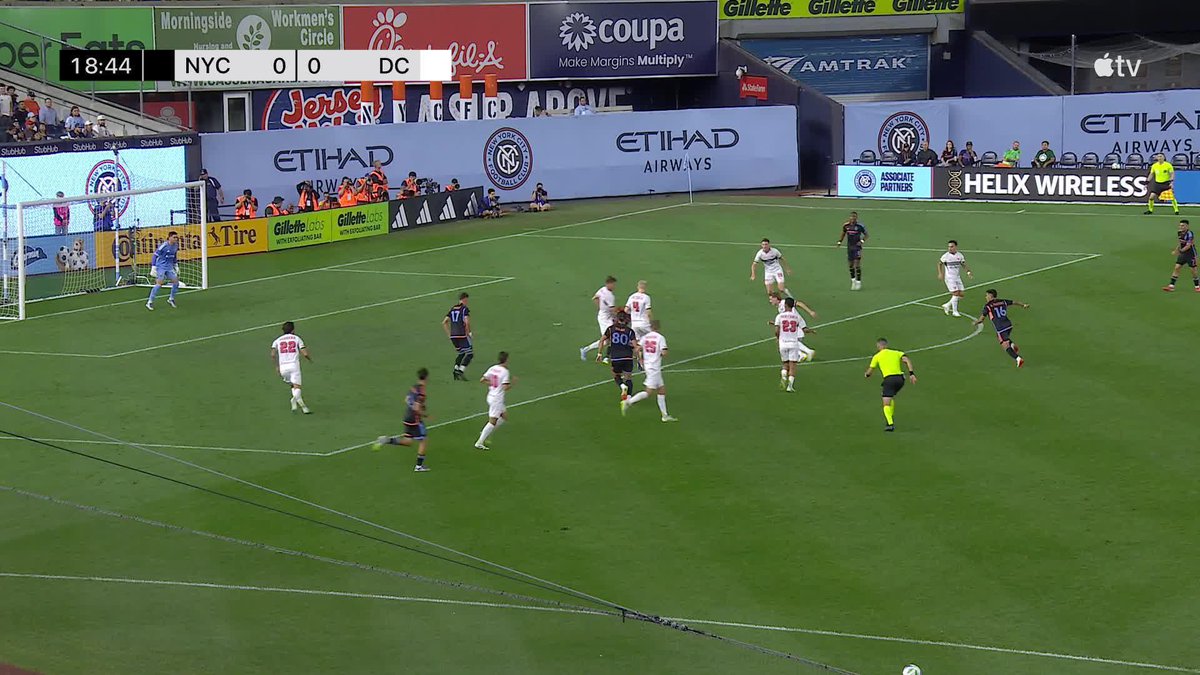 Justin Haak with the finish off the give-and-go to put New York City FC ahead on DC early 💥 📺 #MLSSeasonPass: