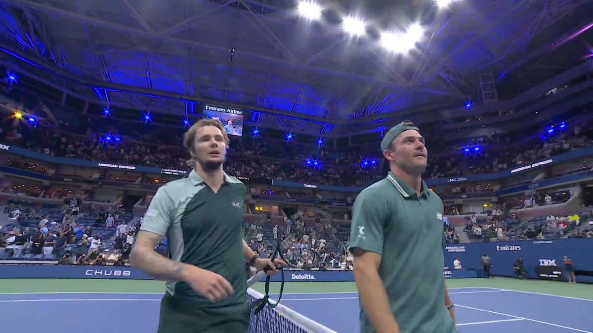After a great five-setter, you do the secret handshake.