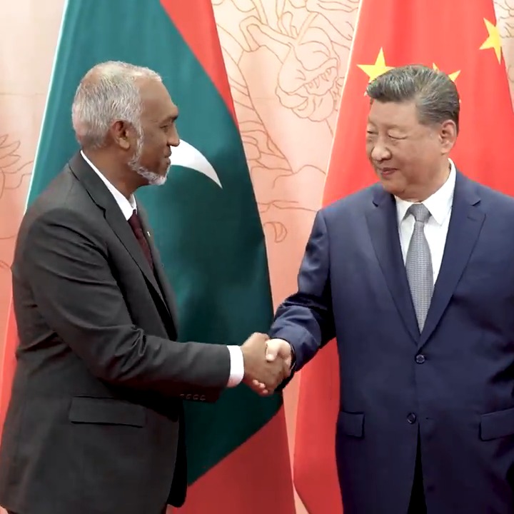 President Dr Dr Mohamed Muizzu meets the President of China #MaldivesChina